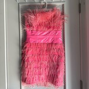 Akira Strapless Feather Mini Dress size L